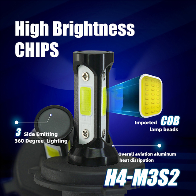 Автомобиль Boombillos LED Мотоцикл Luces Мотоцикл Фарос HS1 H4 H7 H11 S2 50W 5000LM Миллиметр AC... H4S2