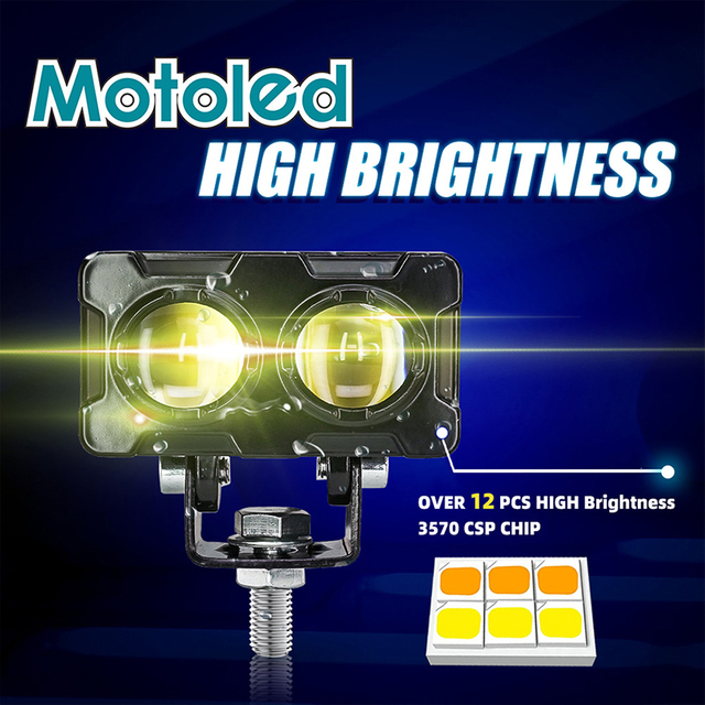 Мотоциклетные мини-ходовые огни Система освещения мотоцикла Внешний прожектор двухцветный 3570CSP 40 Вт 4000LM Миллиметр XHR