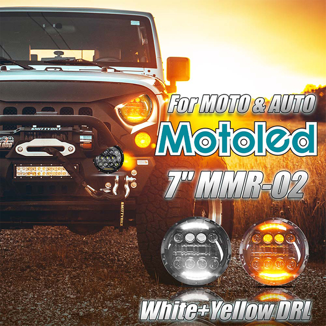 Мотоцикл Harley Davidson, высококачественный дизайн черепа, водонепроницаемый RGB, проектор «ангельские глазки», круговая 7-дюймовая светодиодная фара 7-MMR02