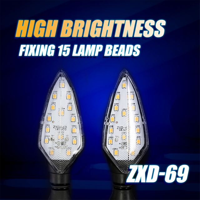 Указатель поворота мотоцикла DC12V фиксированный динамический желтый белый синий красный ZXD69